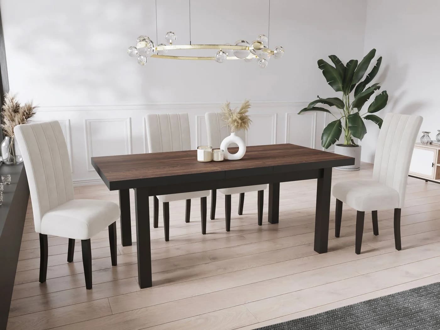 WFL GROUP Esstisch Gemini Ausziehbar Modern Holzoptik Schwarz - Bild 5