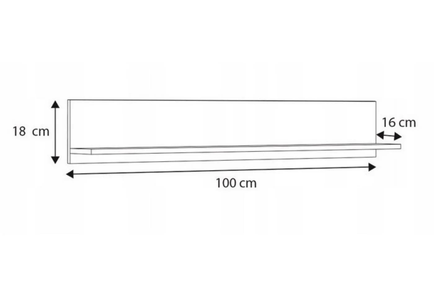 KOBI S.C. Wandregal 100 cm Eiche Sonoma mit verdeckten Halterungen - Bild 3