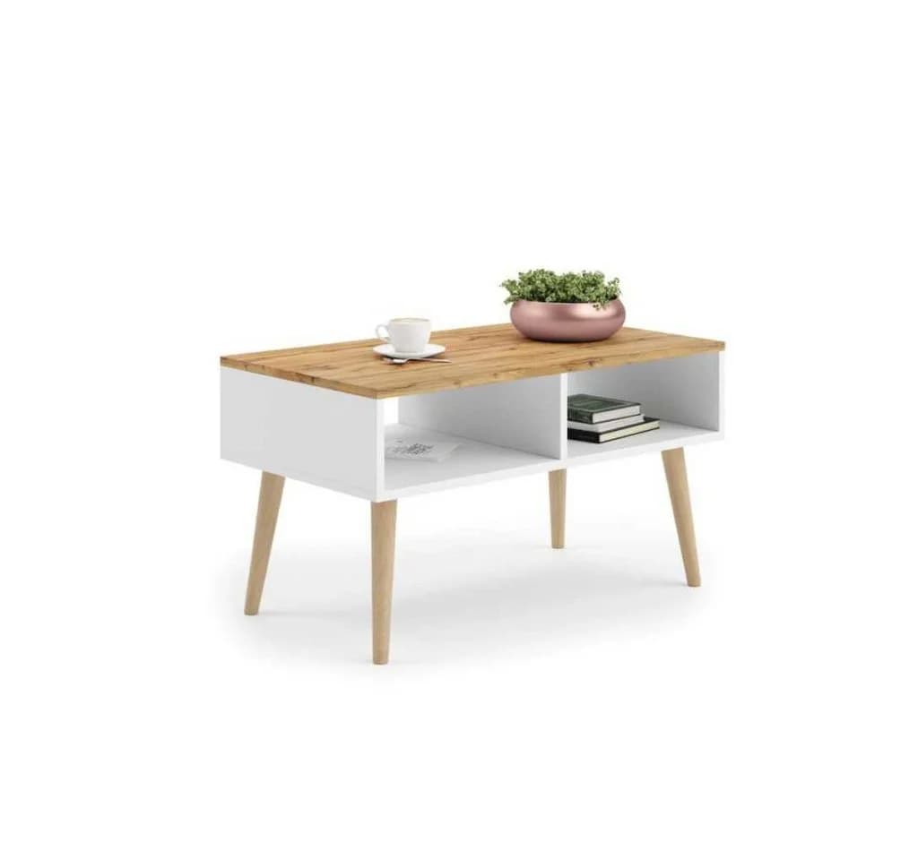 KOBI S.C. Couchtisch Skandinavisch Weiß Eiche Craft - Bild 2