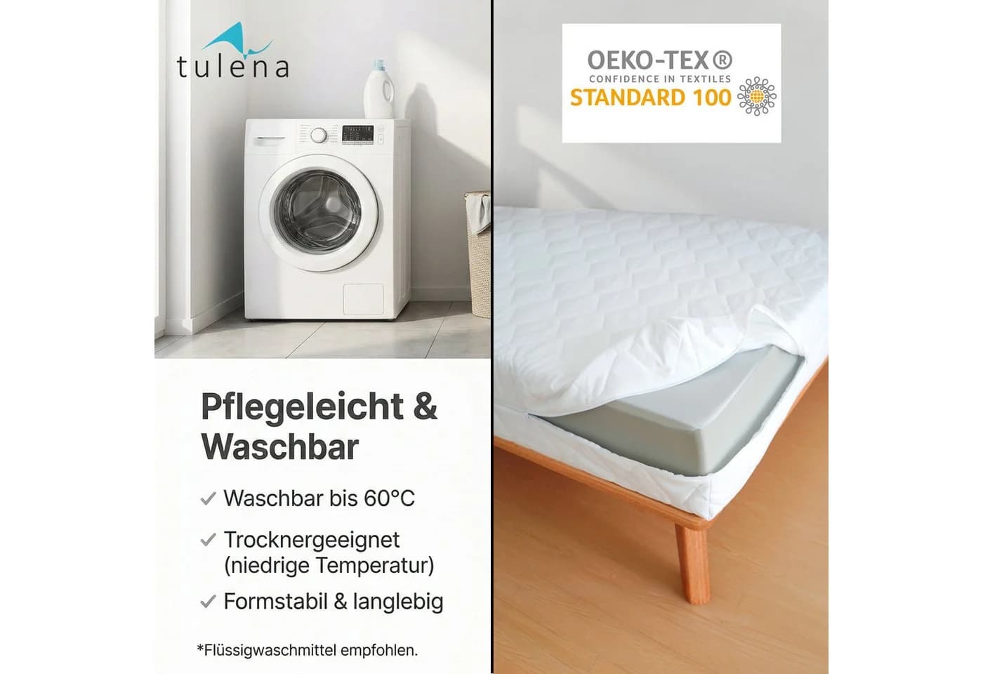 TULENA Matratzenbezug 80x200 Weiß Öko-Tex - Bild 5