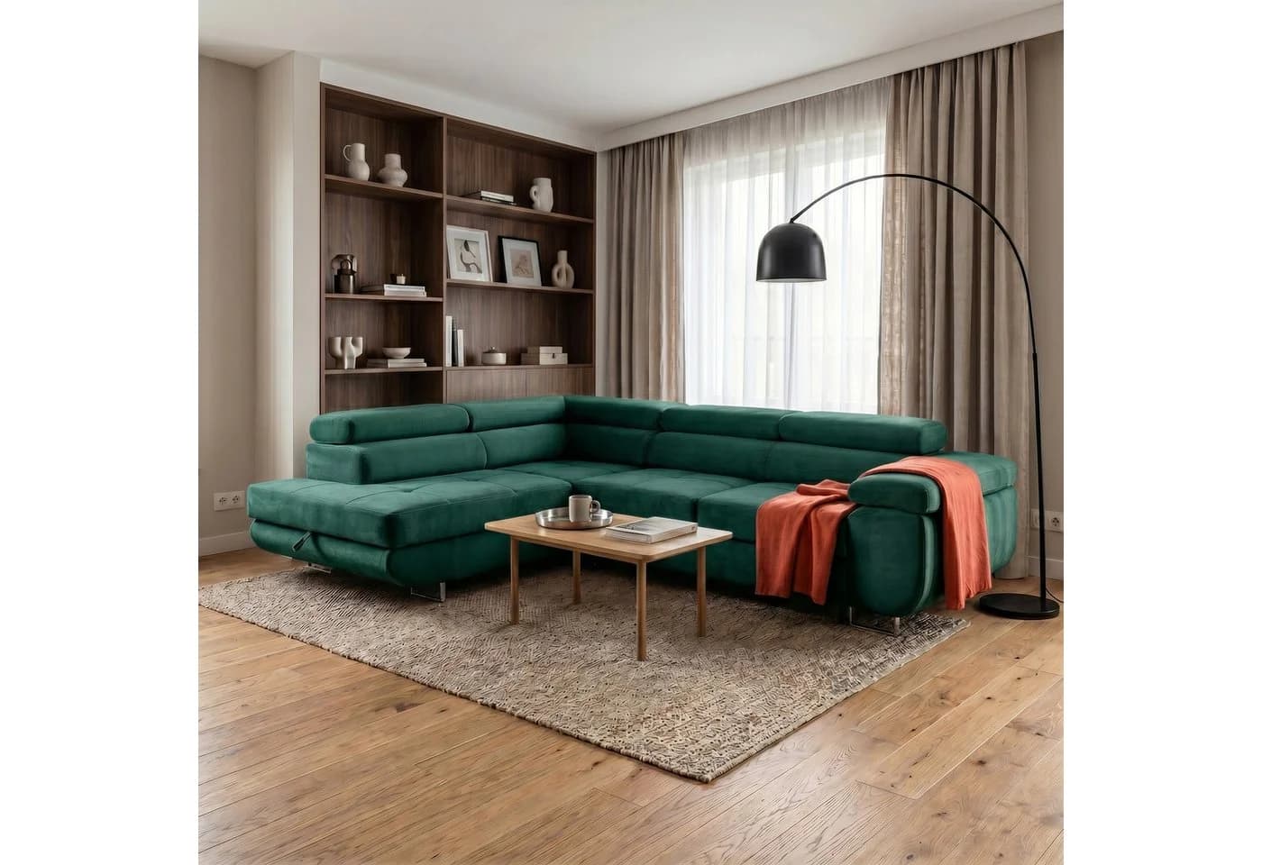 Muffo Ecksofa Wild Grün mit Schlaffunktion und Bettkasten - Bild 2