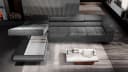 Muffo Ecksofa Alonzo Maxi Grau mit Schlaffunktion und Bettkasten Bild 1