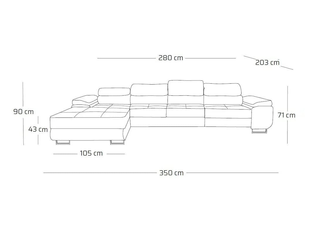 Muffo Ecksofa Alonzo Maxi Grau mit Schlaffunktion und Bettkasten - Bild 4