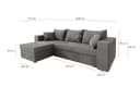NACANAPA Ecksofa DOMINO Grau mit Schlaffunktion und Bettkasten Bild 5