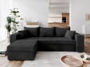 NACANAPA Ecksofa DOMINO Schwarz mit Schlaffunktion und Bettkasten Bild 1