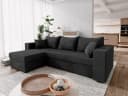 NACANAPA Ecksofa DOMINO Schwarz mit Schlaffunktion und Bettkasten Bild 2