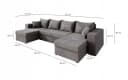 NACANAPA Ecksofa DOMINO Beige mit Schlaffunktion und Stauraum Bild 5