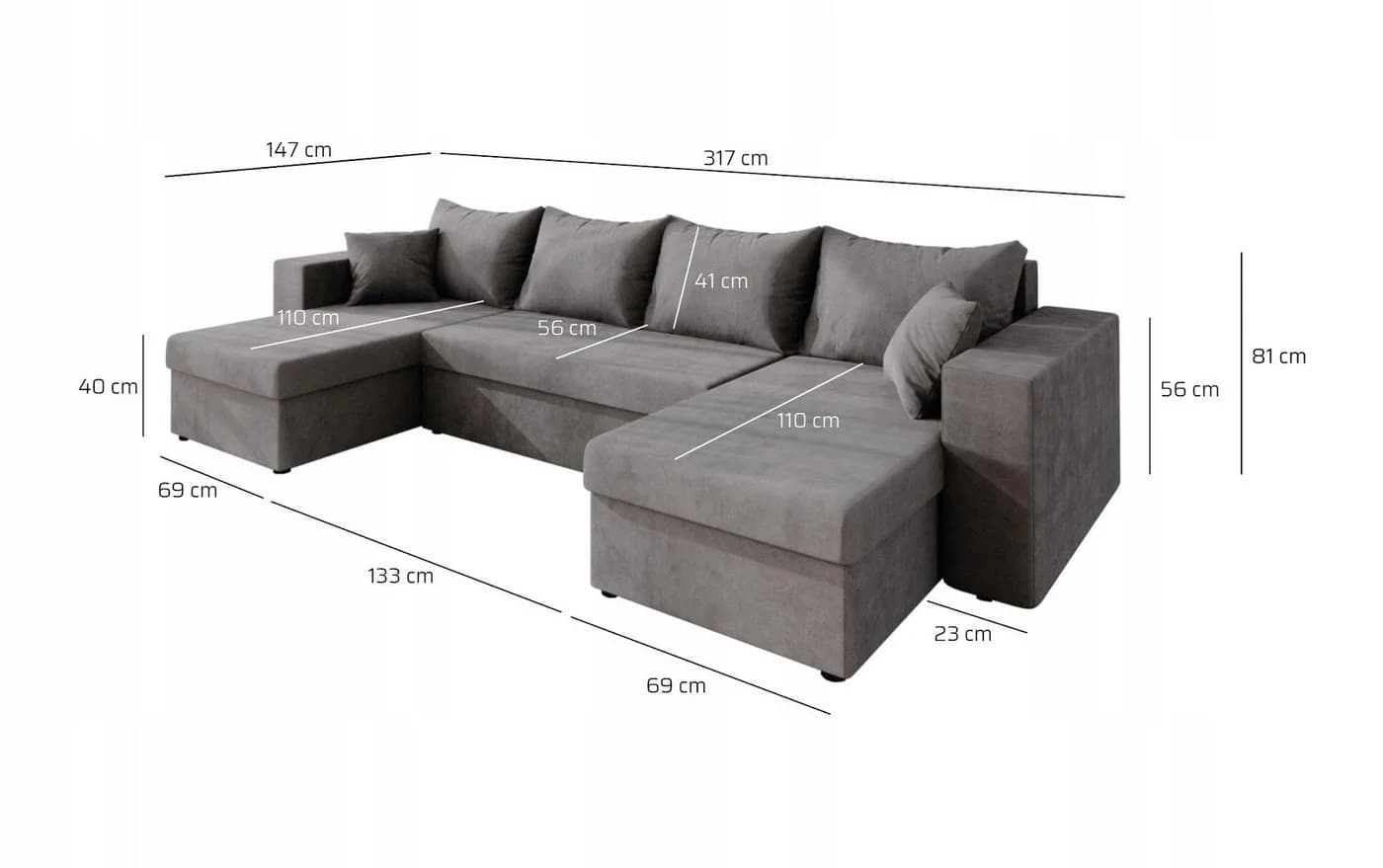 NACANAPA Ecksofa DOMINO Beige mit Schlaffunktion und Stauraum - Bild 5