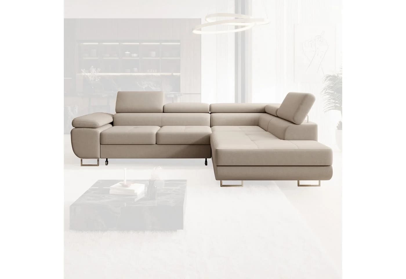 Muffo Ecksofa Wild Beige mit Schlaffunktion und Bettkasten - Bild 2