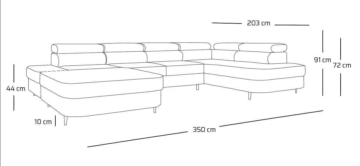 Muffo Ecksofa Priam U Beige mit Schlaffunktion und Bettkasten - Bild 5