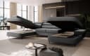 Muffo Ecksofa Priam U grau mit Schlaffunktion und Bettkasten Bild 3