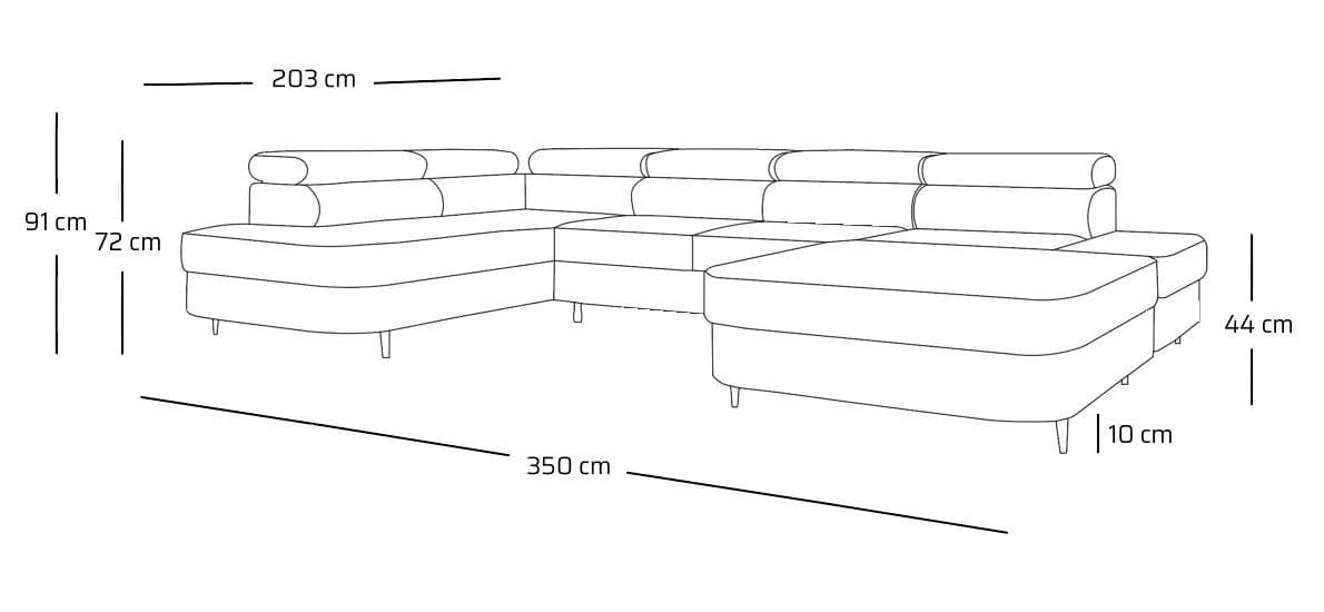 Muffo Ecksofa Priam U grau mit Schlaffunktion und Bettkasten - Bild 5