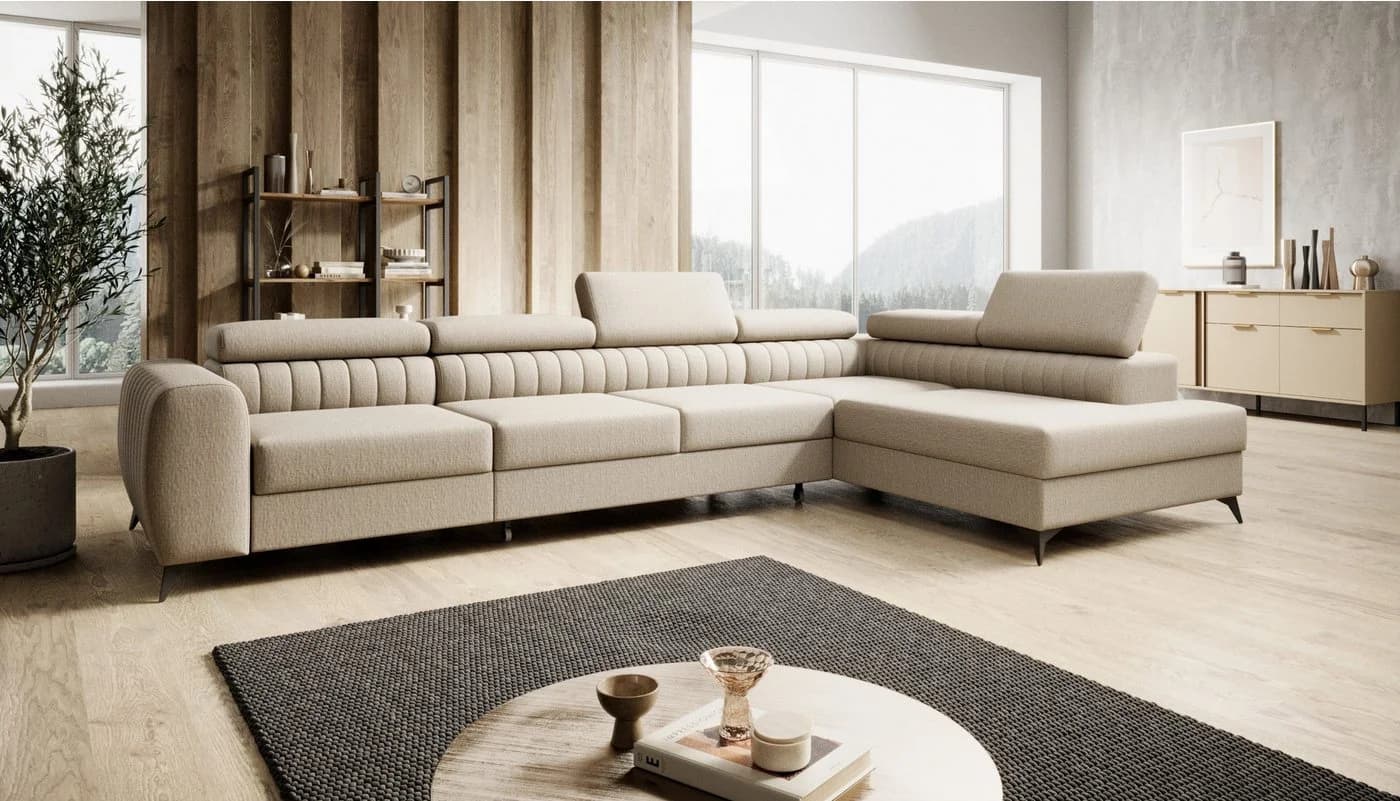 Muffo Ecksofa Piero maxi Beige Schlaffunktion Bettkasten - Bild 2