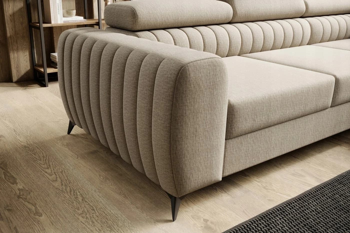 Muffo Ecksofa Piero maxi Beige Schlaffunktion Bettkasten - Bild 3