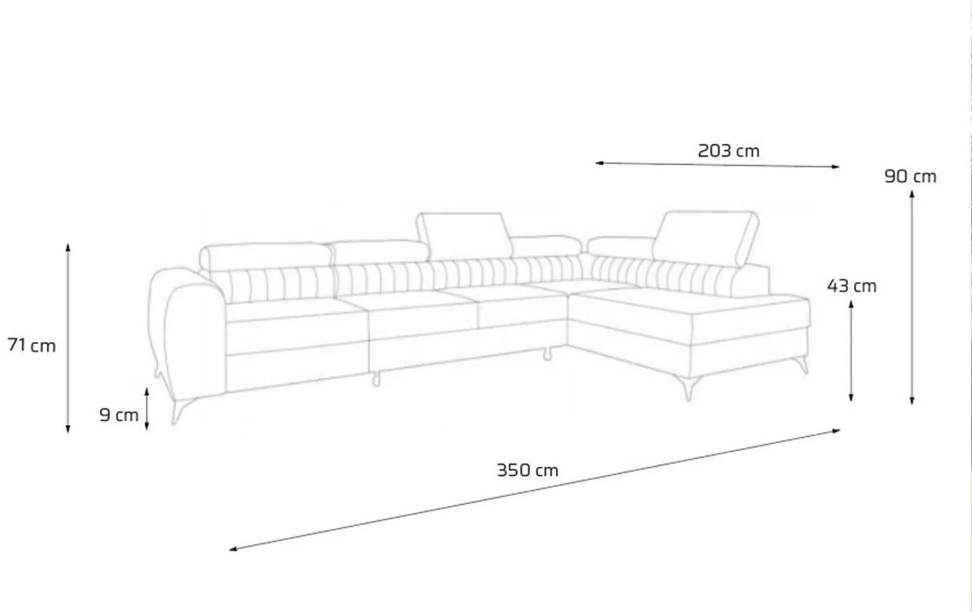 Muffo Ecksofa Piero maxi Beige Schlaffunktion Bettkasten - Bild 4