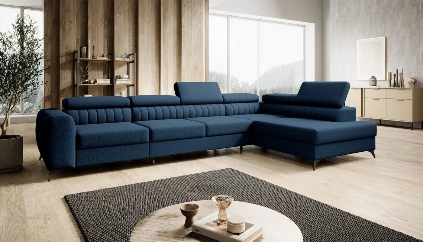 Muffo Ecksofa Piero maxi blau mit Schlaffunktion und Bettkasten - Bild 2