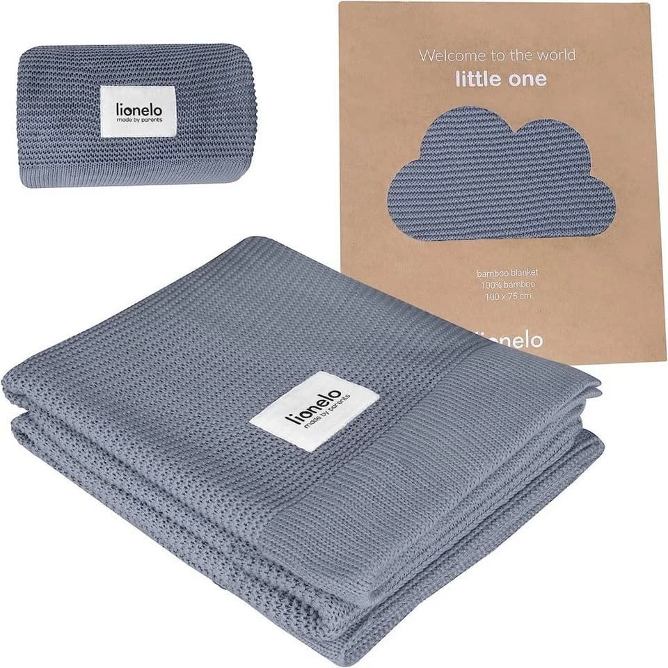 Lionelo Krabbeldecke BAMBOO BLANKET 100% Bambus-Baumwolle Blau - Bild 2