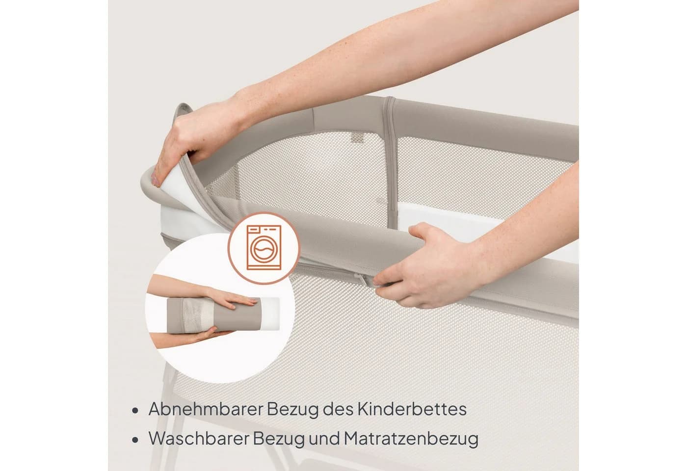 Lionelo Baby-Reisebett LUNA Beige 2in1 mit Höhenverstellung - Bild 5