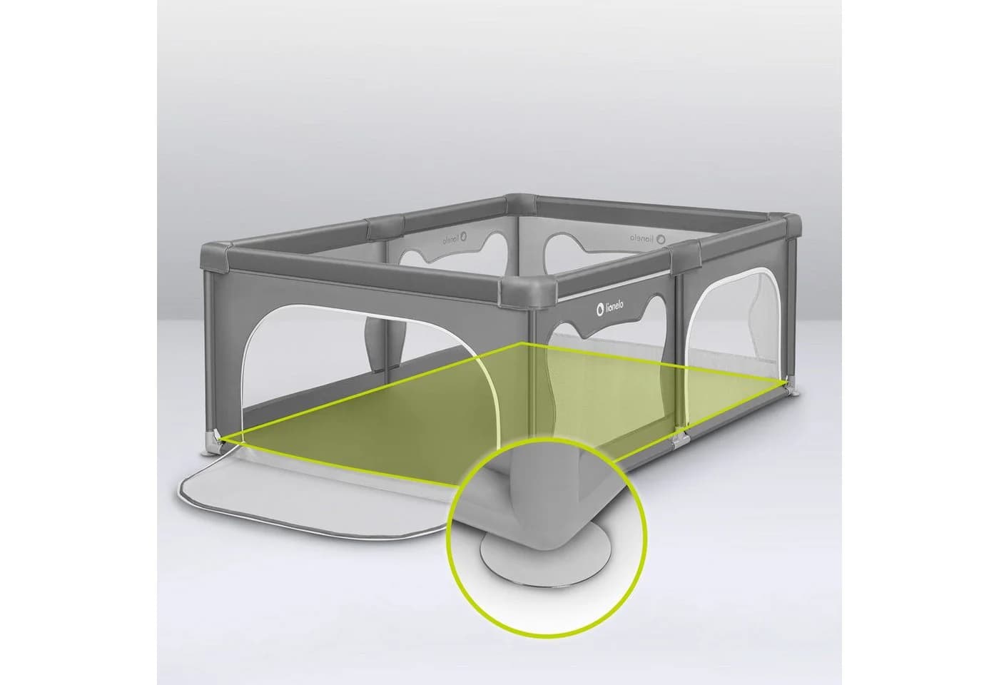 Lionelo Laufgitter WILLOW XL Grau mit 2 Seiteneingängen und Transporttasche - Bild 4