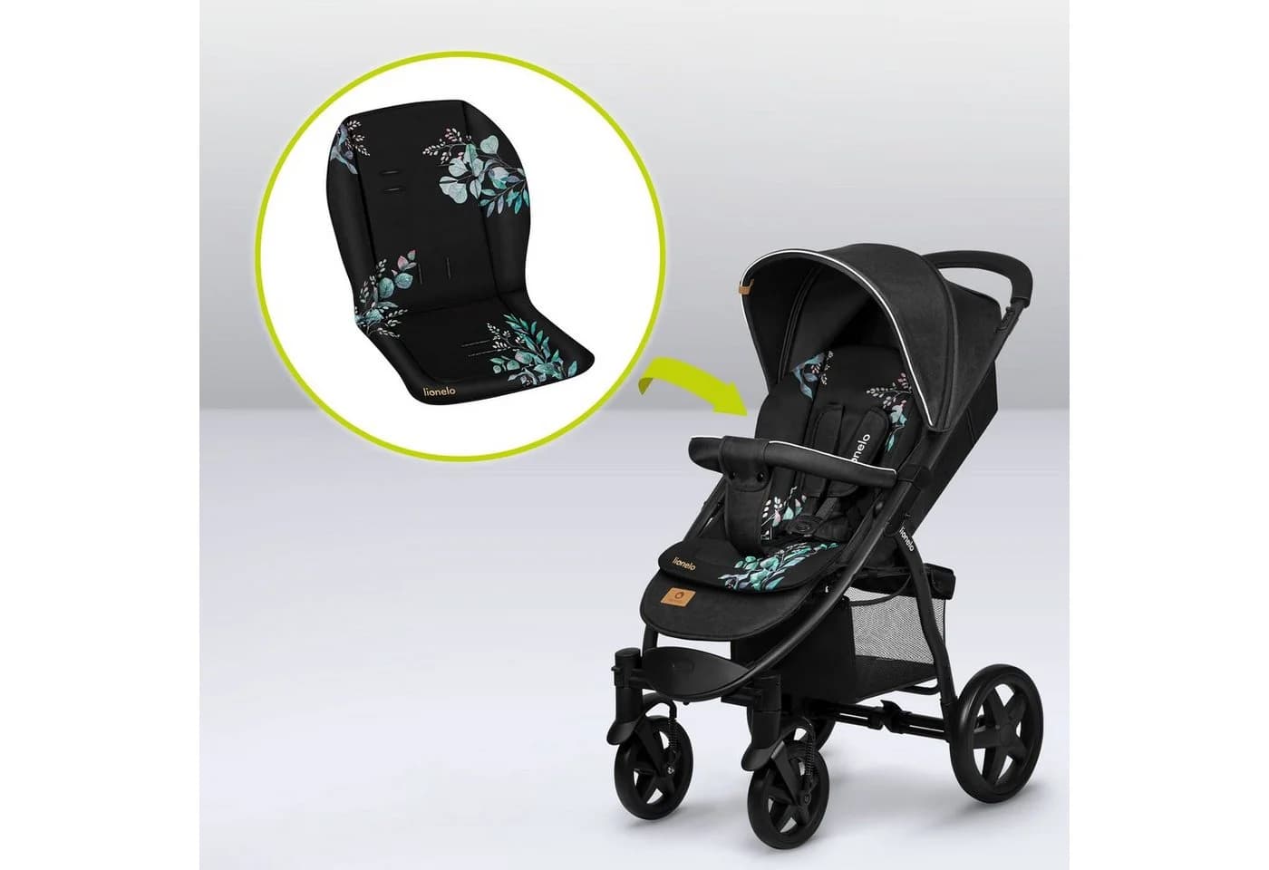 Lionelo Kinderwagen-Sitzauflage SEATLINER Schwarz Universaleinsatz - Bild 3