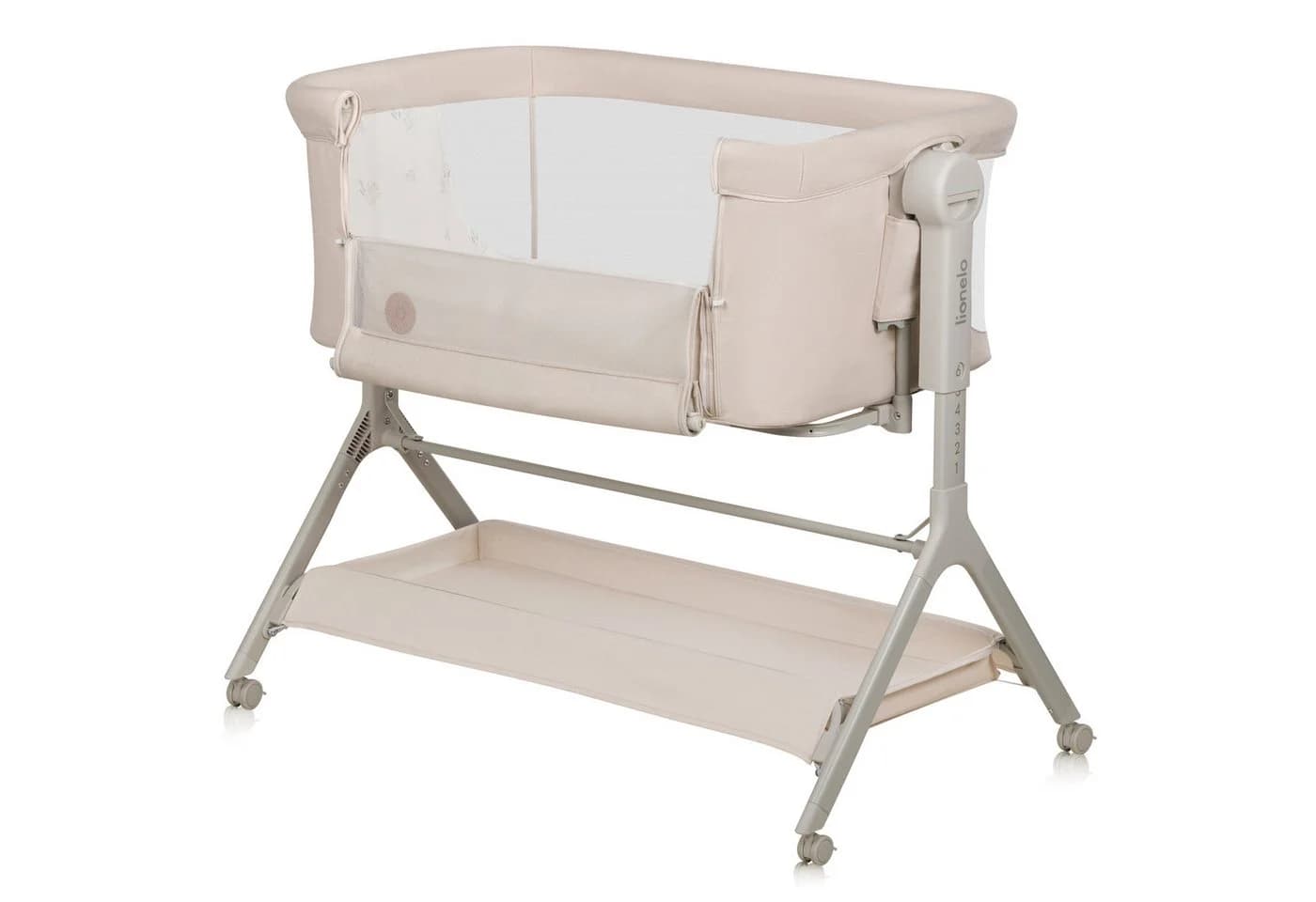 Lionelo Reisebett Leonie Plus 3-in-1 Beige Babybett mit Wiege