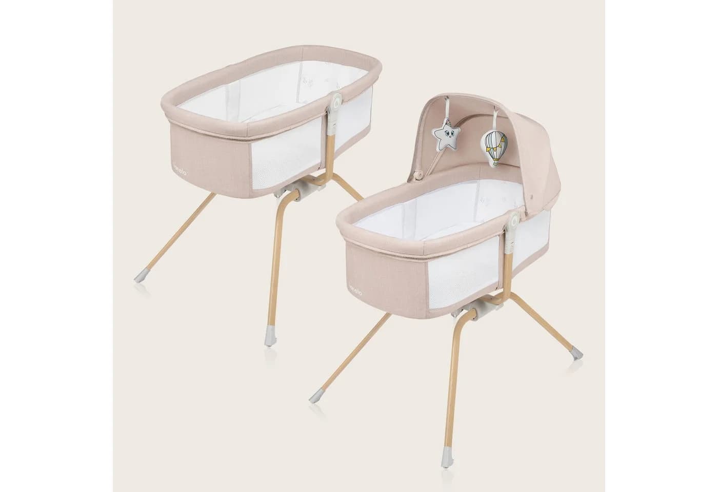 Lionelo Baby-Reisebett MALIN EVO Beige 3-in-1