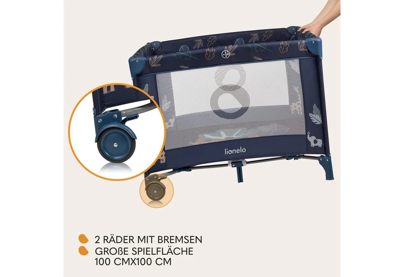 lionelo Laufgitter BONNIE Set Blau Seiteneingang Klappbar - Bild 5