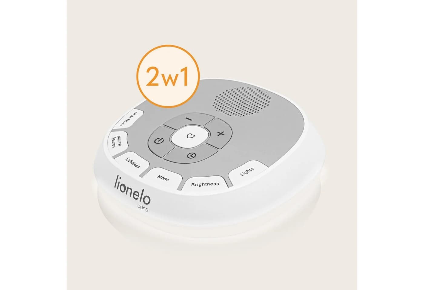 lionelo Spieluhr BABYNAP mit 20 Sounds, 11 Lichtfarben & LoveBeat - Weiß
