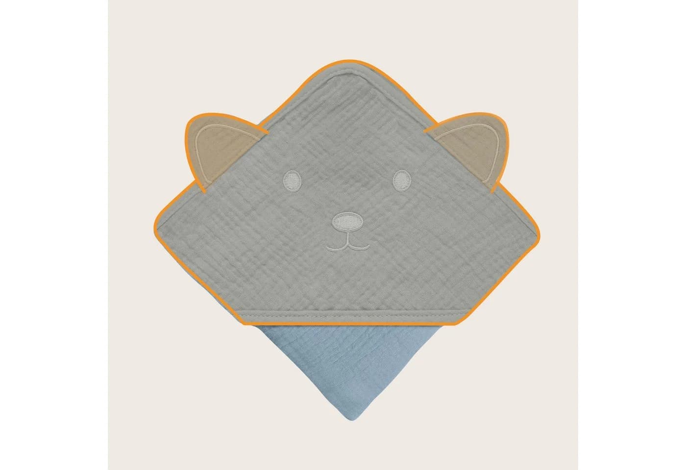 Lionelo Kapuzenhandtuch Muslin Grau - 100% Baumwolle Baby - Bild 4