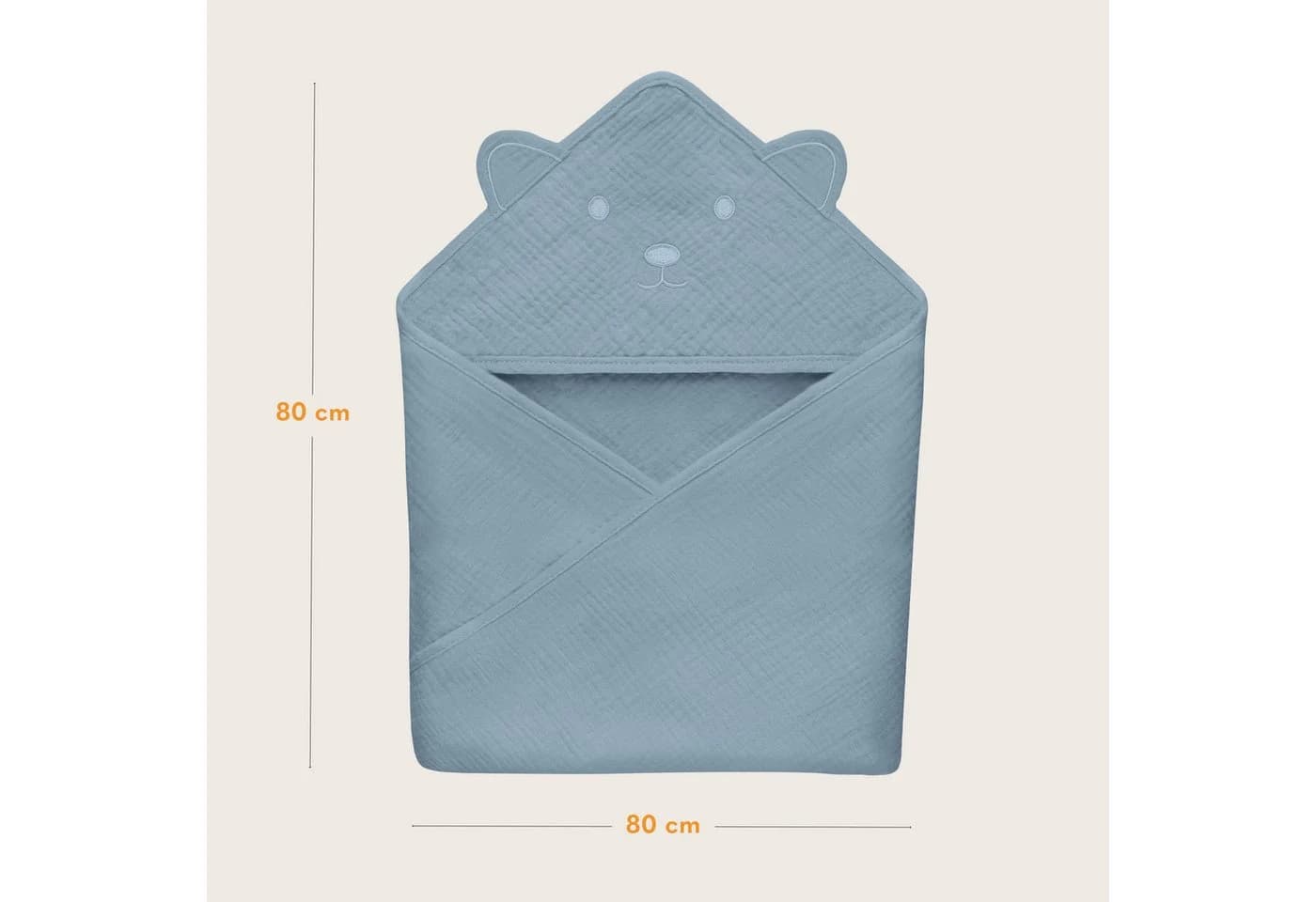 Lionelo Kapuzenhandtuch Muslin Grau - 100% Baumwolle Baby - Bild 5