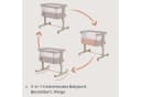 Lionelo Baby-Reisebett AURORA 3-in-1 Beistellbett Grau Beige Bild 4
