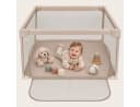 Lionelo Laufgitter WILLOW MINI Beige Netzseiten Seiteneinstieg Bild 1