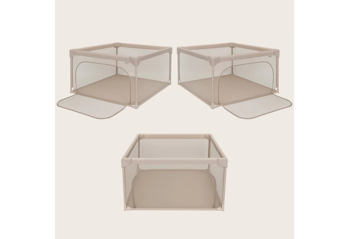 Lionelo Laufgitter WILLOW MINI Beige Netzseiten Seiteneinstieg - Bild 3