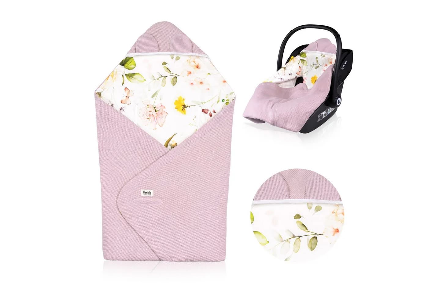 Lionelo Travel Swaddle Blanket Kinderdecke Rosa Bambus Baumwolle TOG 2,5 - Bild 2