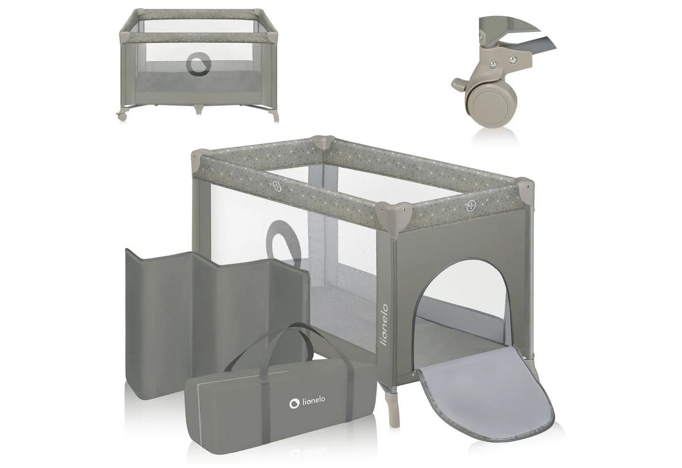 Lionelo Baby-Reisebett Stefi Beige Seiteneingang - Bild 2