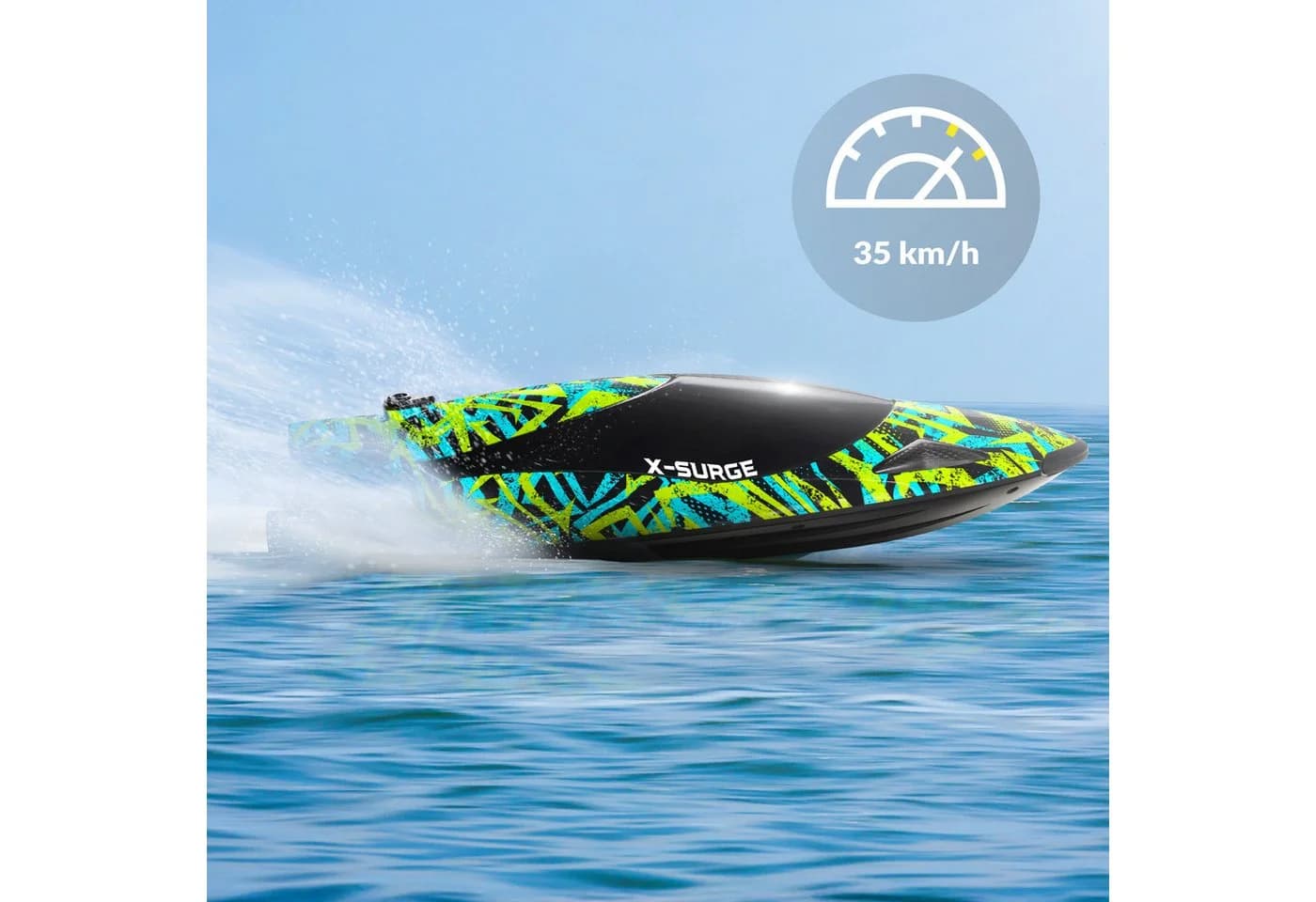 Overmax RC-Boot X-SURGE Set 2000W 2 Akkus Auto-Flip 35km/h LED Grün - Bild 3