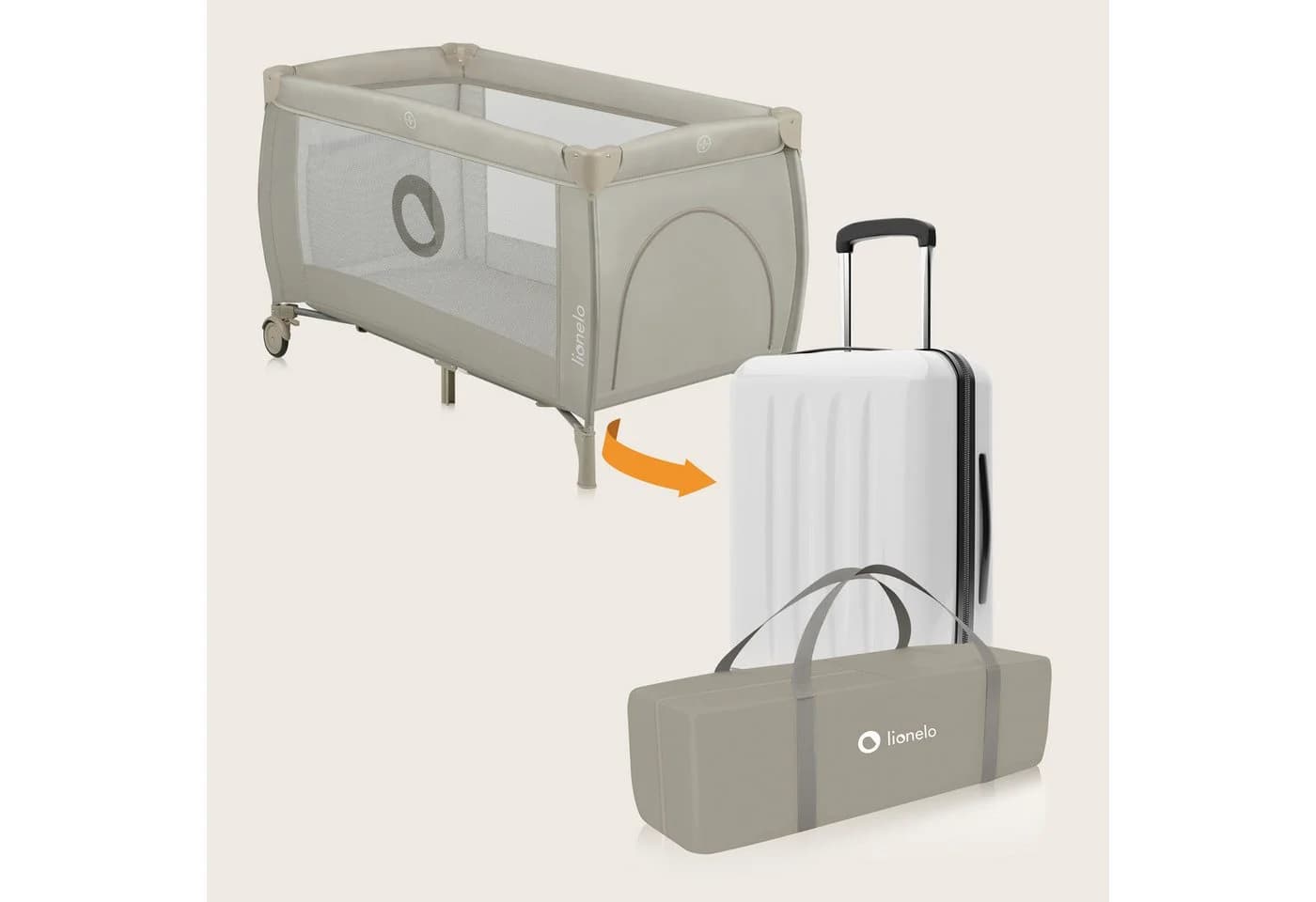 Lionelo Stefi Plus 2-in-1 Reisebett & Laufgitter Beige - Bild 5