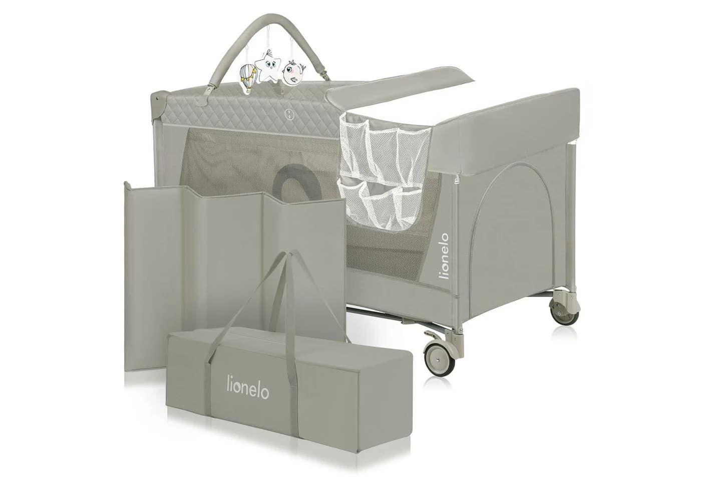 Lionelo Baby-Reisebett FLOWER 4in1 Laufstall Wickeltisch Beige - Bild 2
