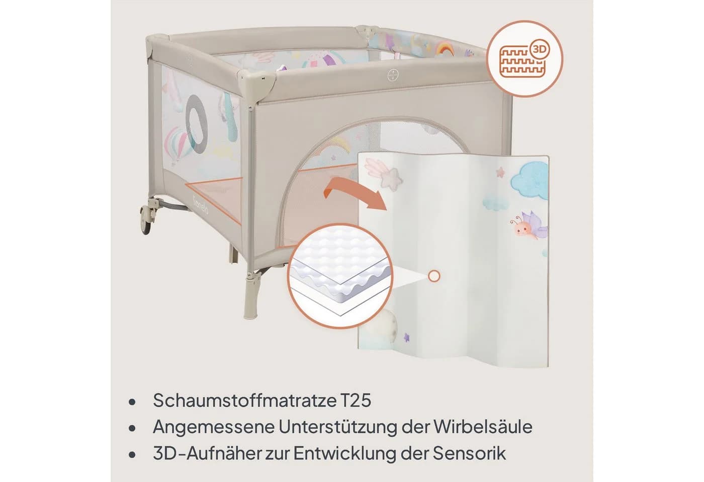 Lionelo Laufgitter Mille Plus mit Lernmatte und Tragetasche - Bild 3