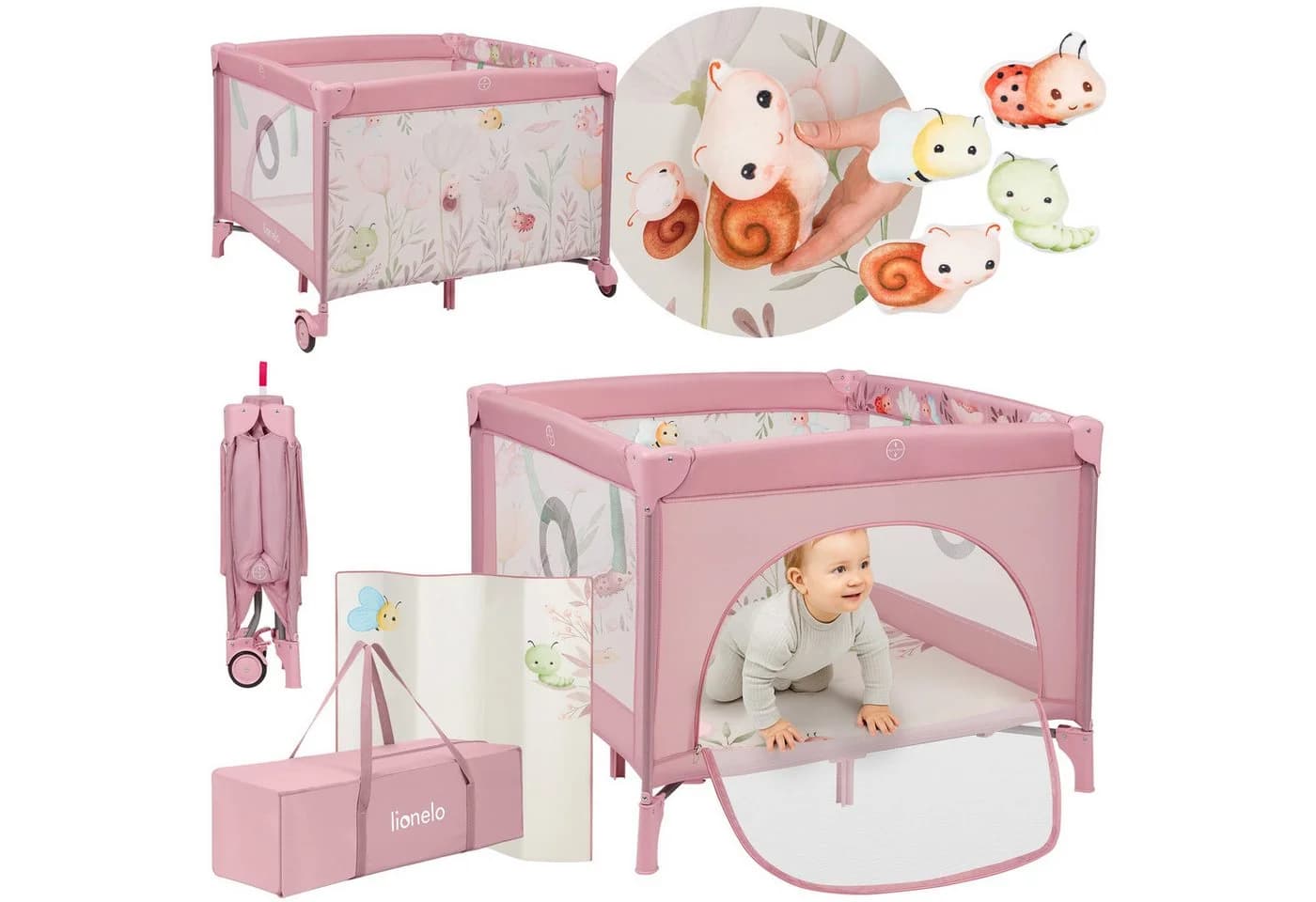 Lionelo Laufgitter Mille Plus Set mit Lernmatte und Tragetasche - Bild 2