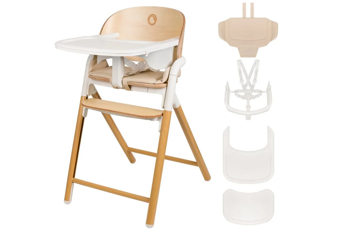 Lionelo Hochstuhl CELIA 3-in-1 Weiß Buchenholz mit Babyset - Bild 2