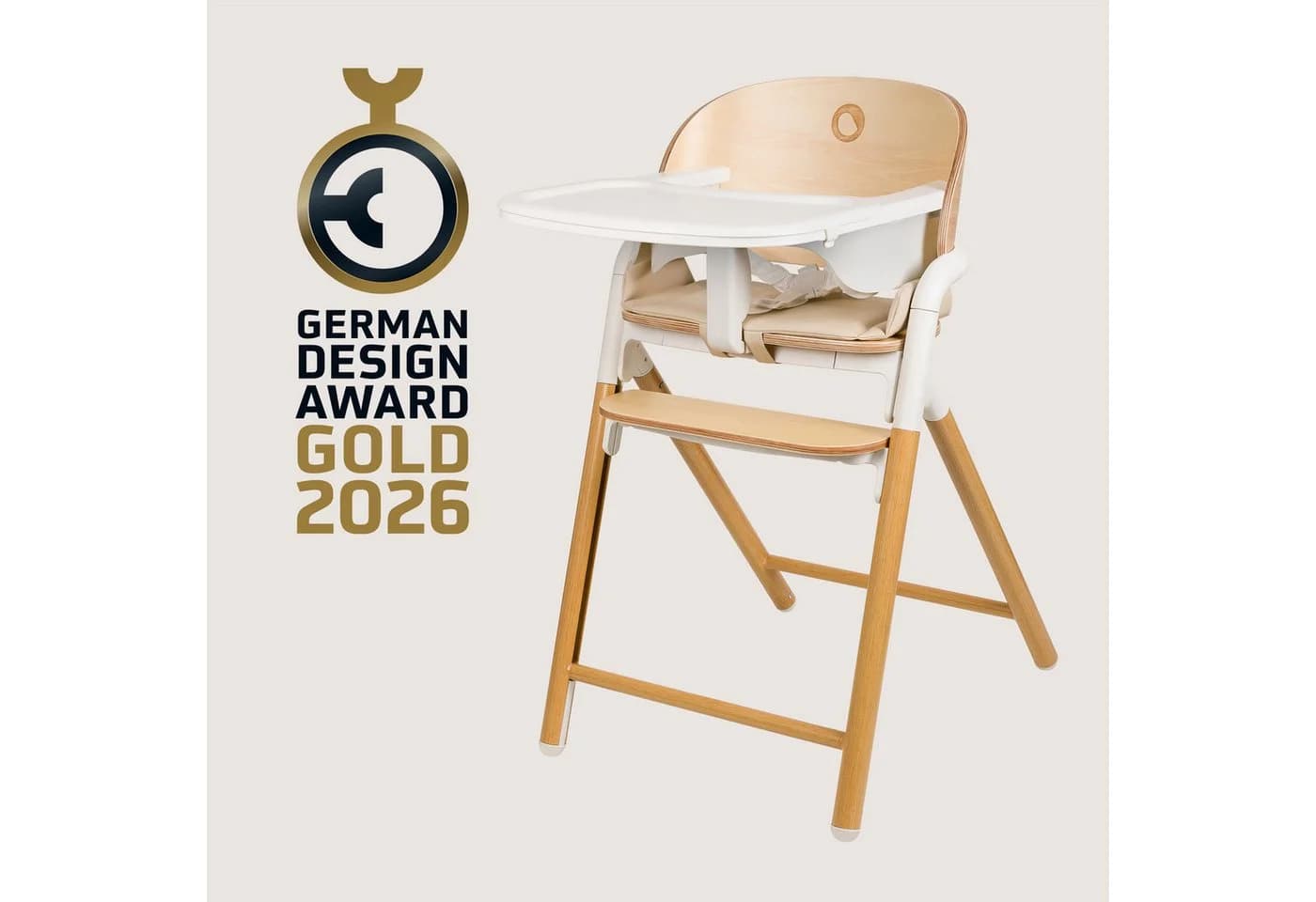 Lionelo Hochstuhl CELIA 3-in-1 Weiß Buchenholz mit Babyset - Bild 3