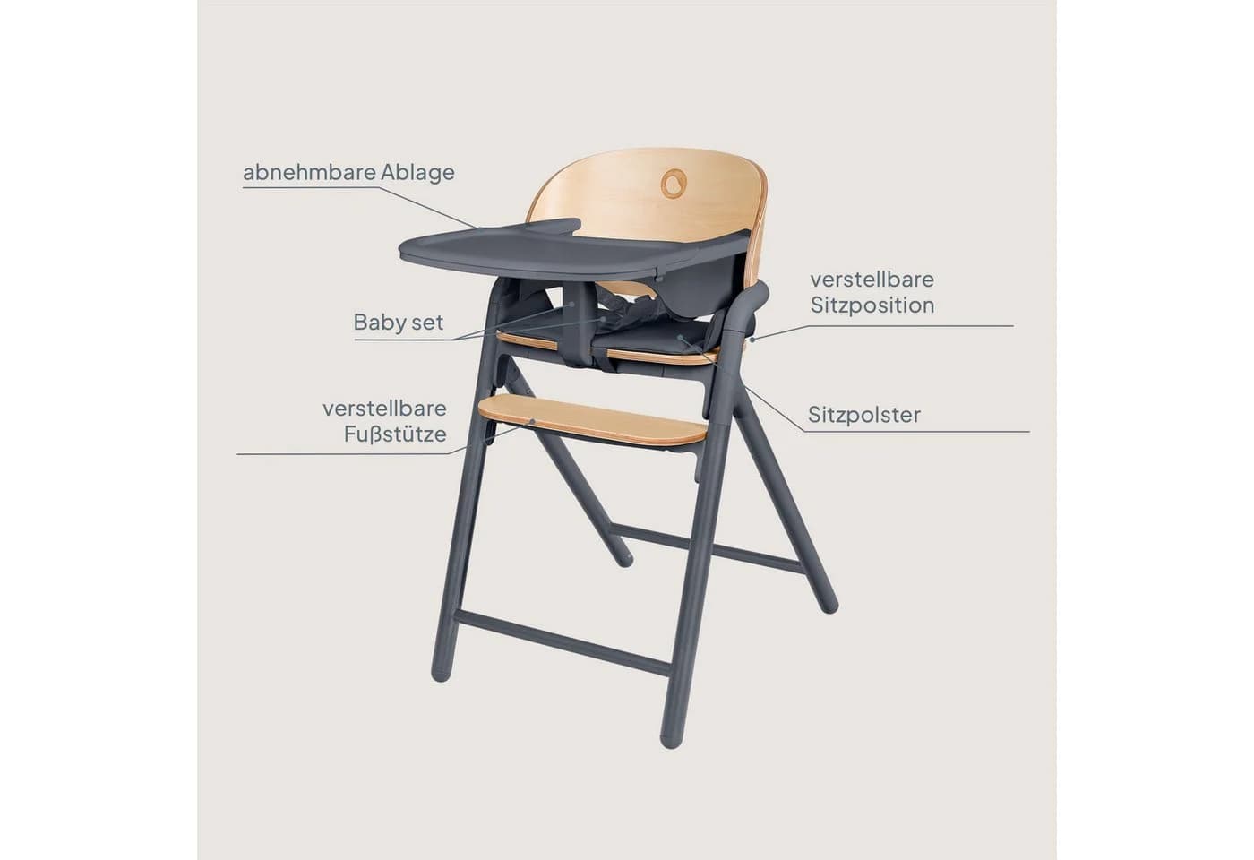 lionelo Hochstuhl CELIA 3-in-1 Kunstleder