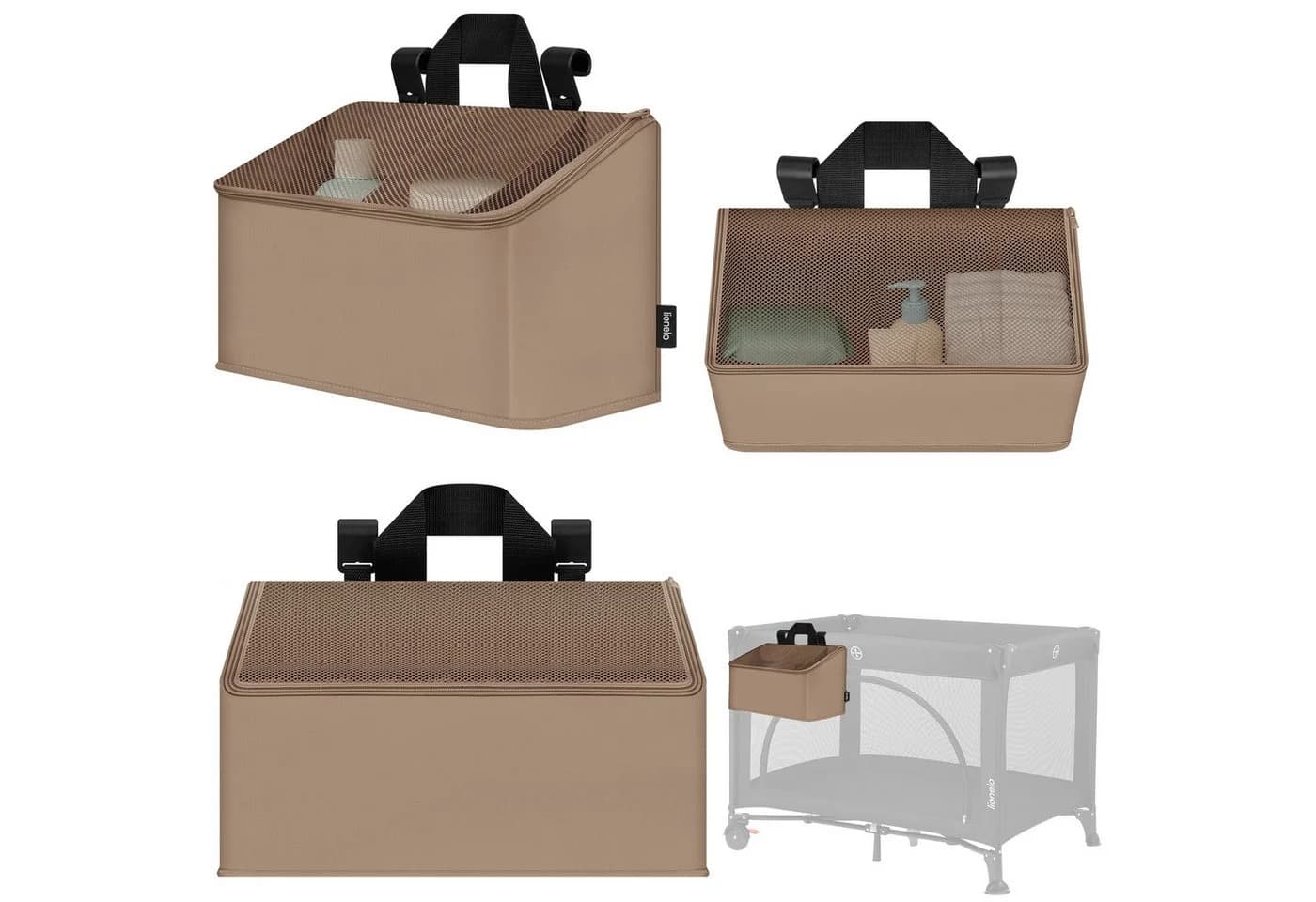 Lionelo Betttasche SIDEPOCKET MEDIUM - 3 Fächer Organizer Beige - Bild 2