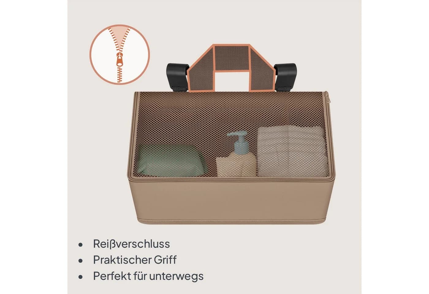 Lionelo Betttasche SIDEPOCKET MEDIUM - 3 Fächer Organizer Beige - Bild 5