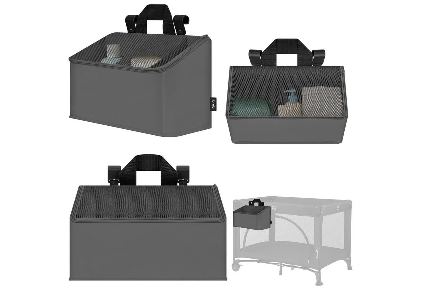 Lionelo Betttasche SIDEPOCKET MEDIUM Multifunktionaler Organizer für Kinderbetten 3 Fächer - Bild 2