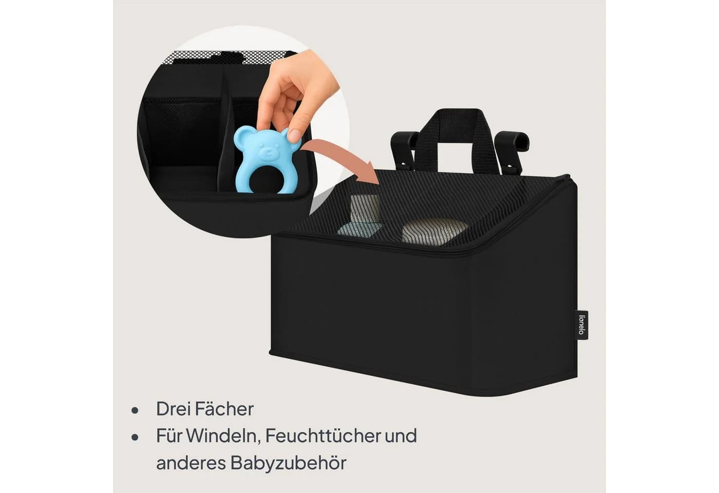 Lionelo Betttasche Sidepocket Medium Multifunktionaler Organizer für Kinderbetten