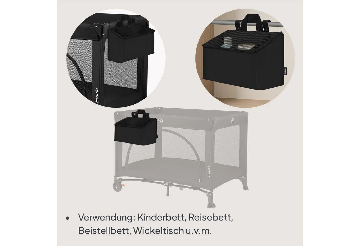 Lionelo Betttasche Sidepocket Medium Multifunktionaler Organizer für Kinderbetten - Bild 3