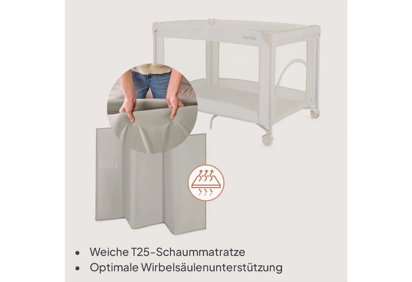 Lionelo Reisebett Amelie Kompakt/Leicht/2cmMatratze/Seiteneingang/Netzseiten - Bild 4