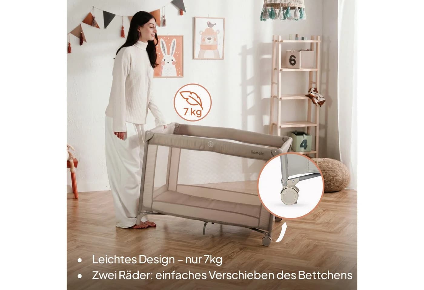 Lionelo Reisebett Amelie Kompakt/Leicht/2cmMatratze/Seiteneingang/Netzseiten - Bild 5
